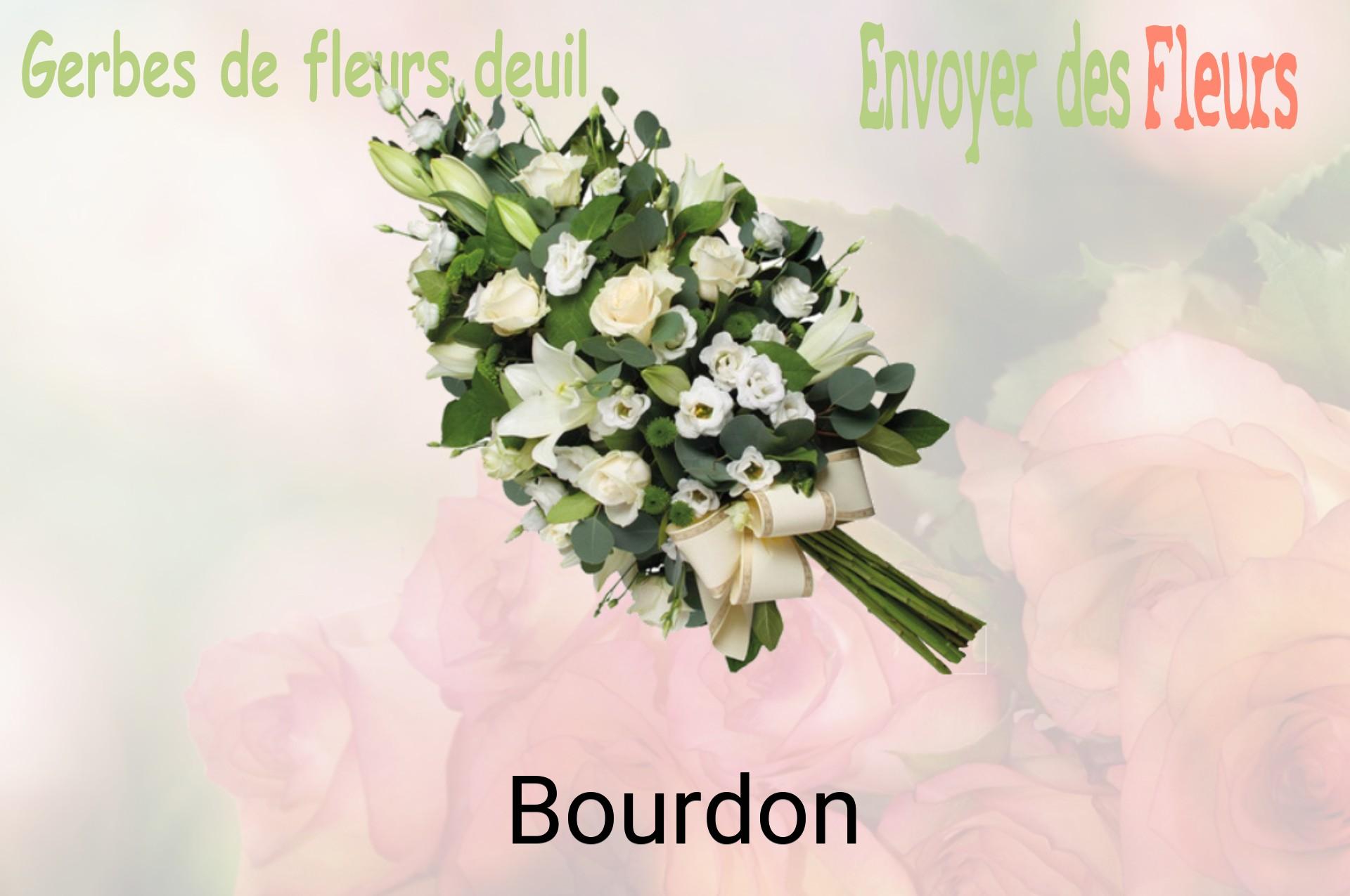 Gerbe de fleurs de deuil livrée à Bourdon